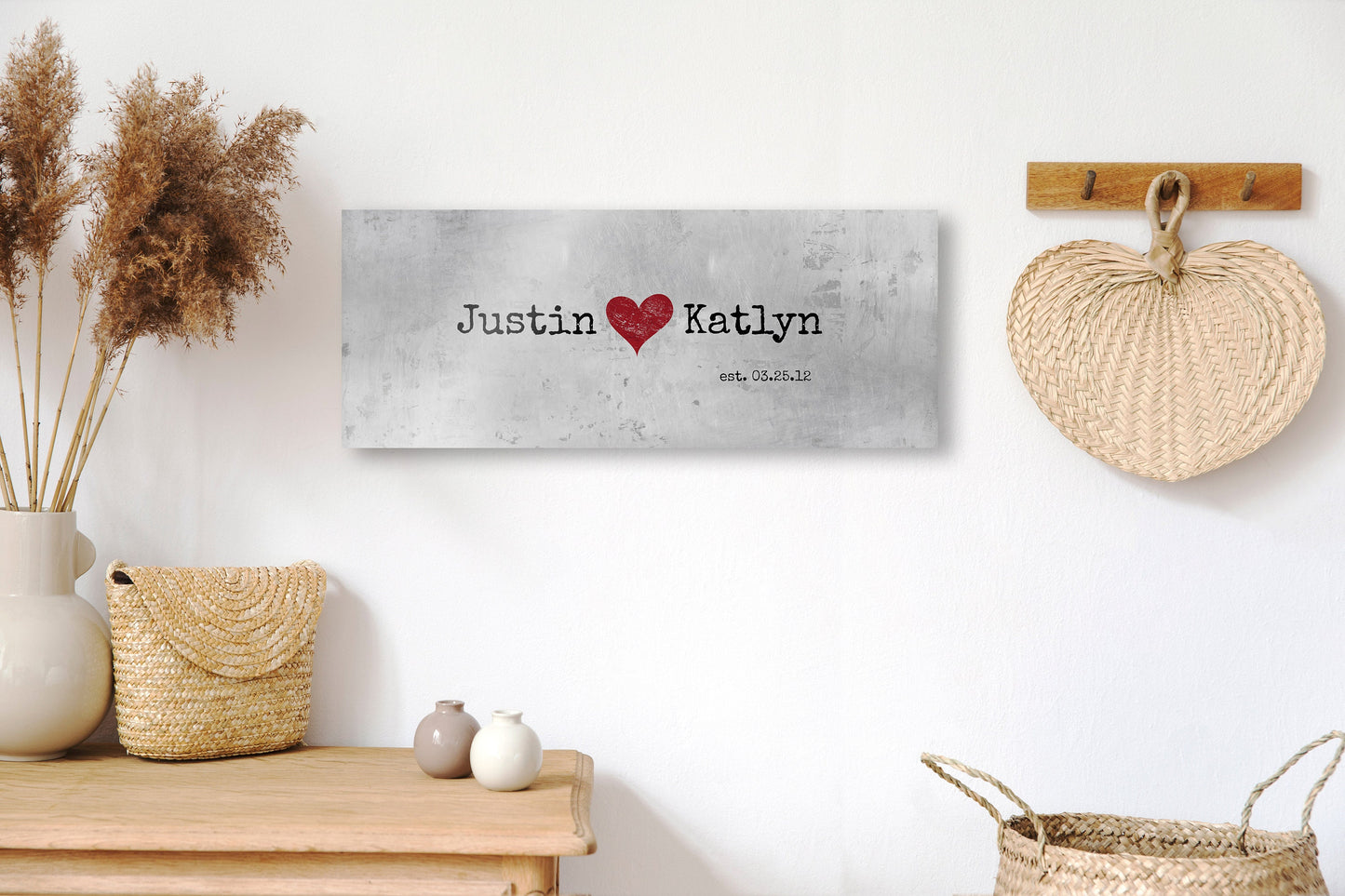 Personalized Tin Love Stamp Sign - HoneycombProverbs - Gifts For The Couple - Name Signs Wall Art