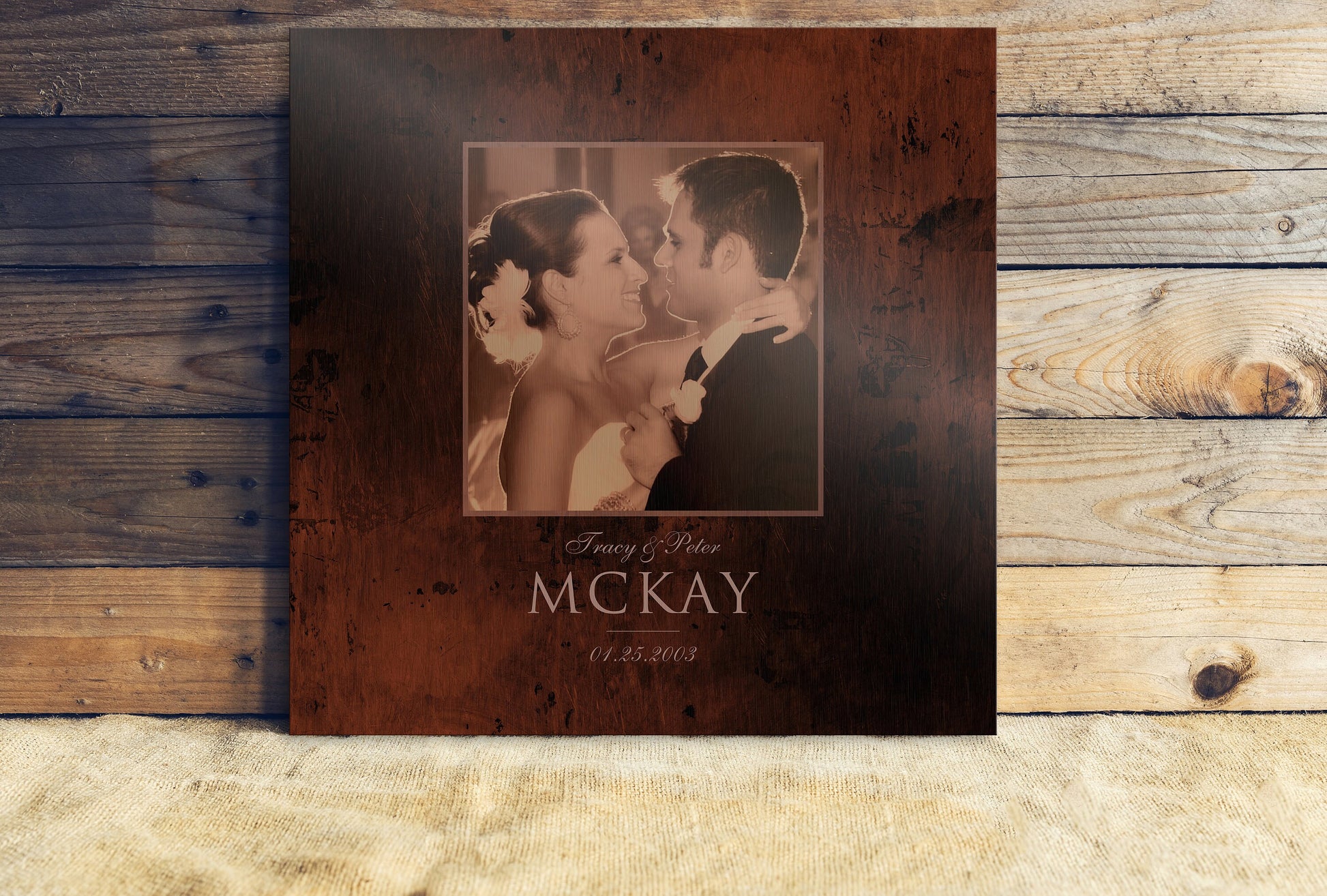 Burnished Bronze Anniversary Photo Plaque - HoneycombProverbs - Signs - Bronze Anniversary Gifts