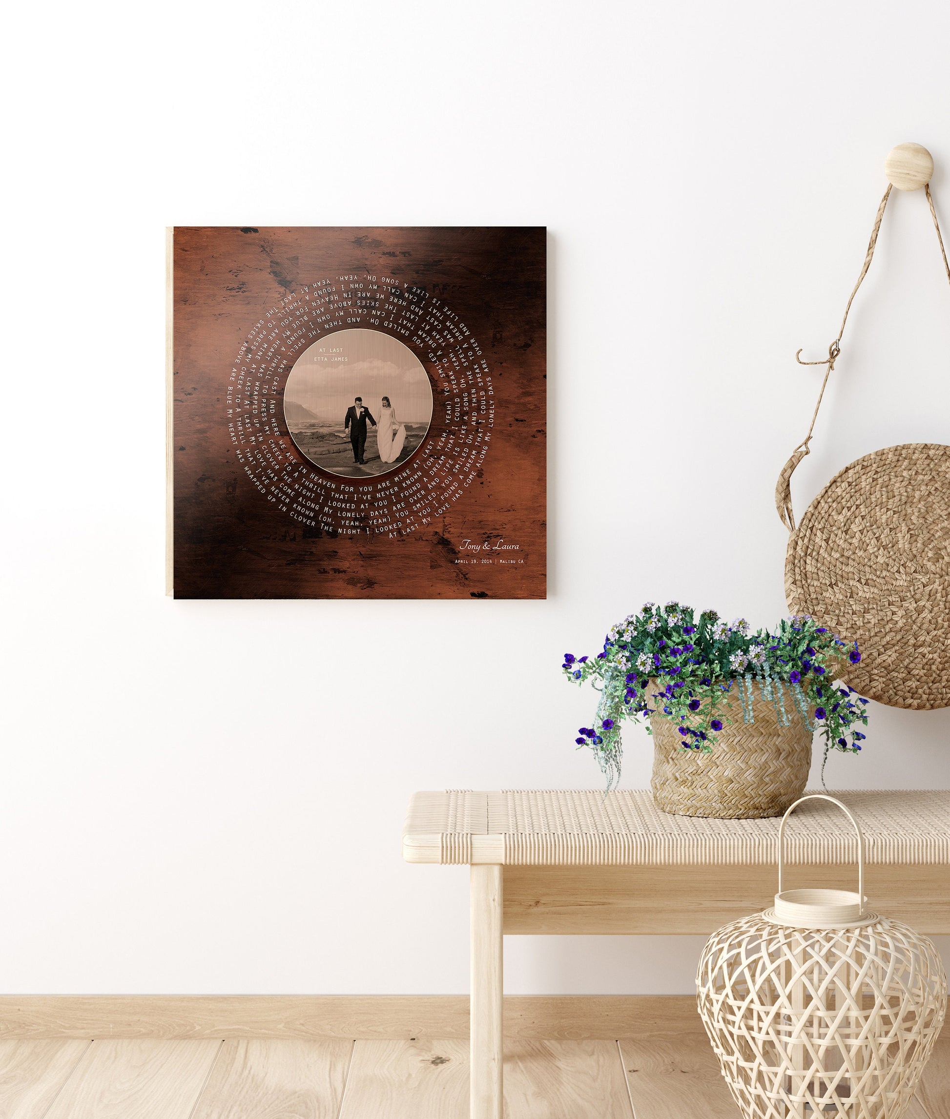 Burnished Bronze LP Record Song and Photo Art - HoneycombProverbs - Signs - Bronze Anniversary Gifts