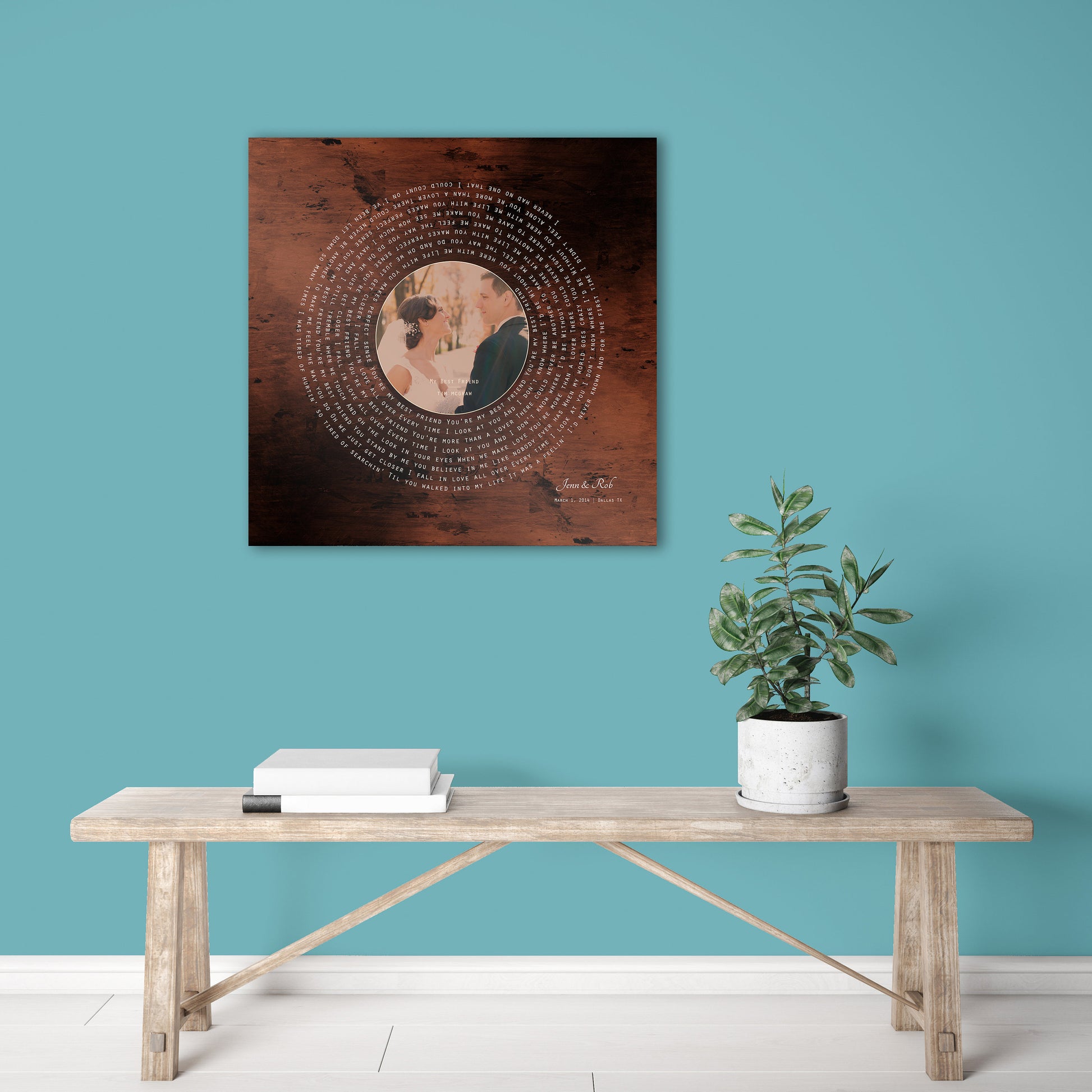 Burnished Bronze LP Record Song and Photo Art