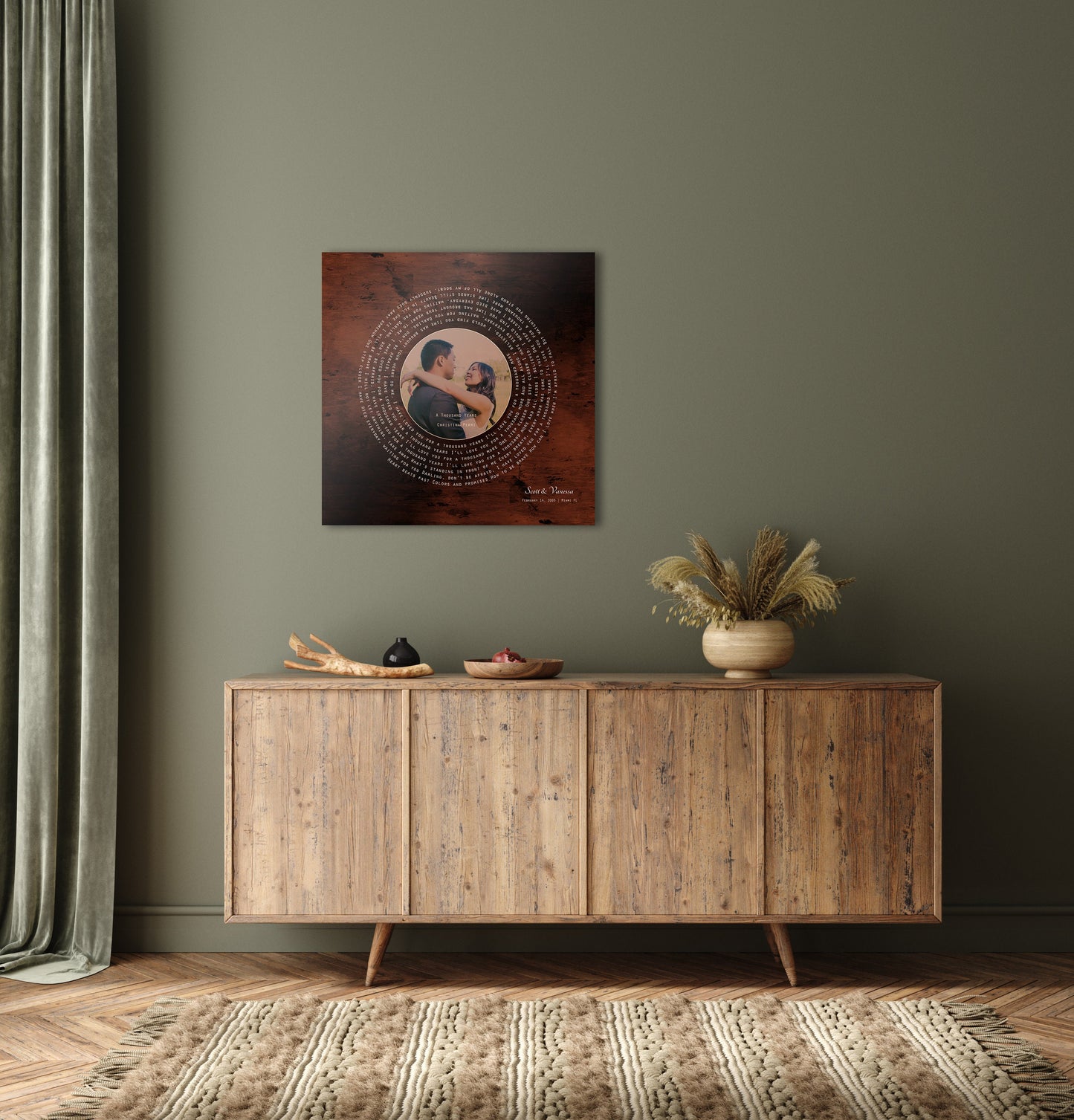 Burnished Bronze LP Record Song and Photo Art