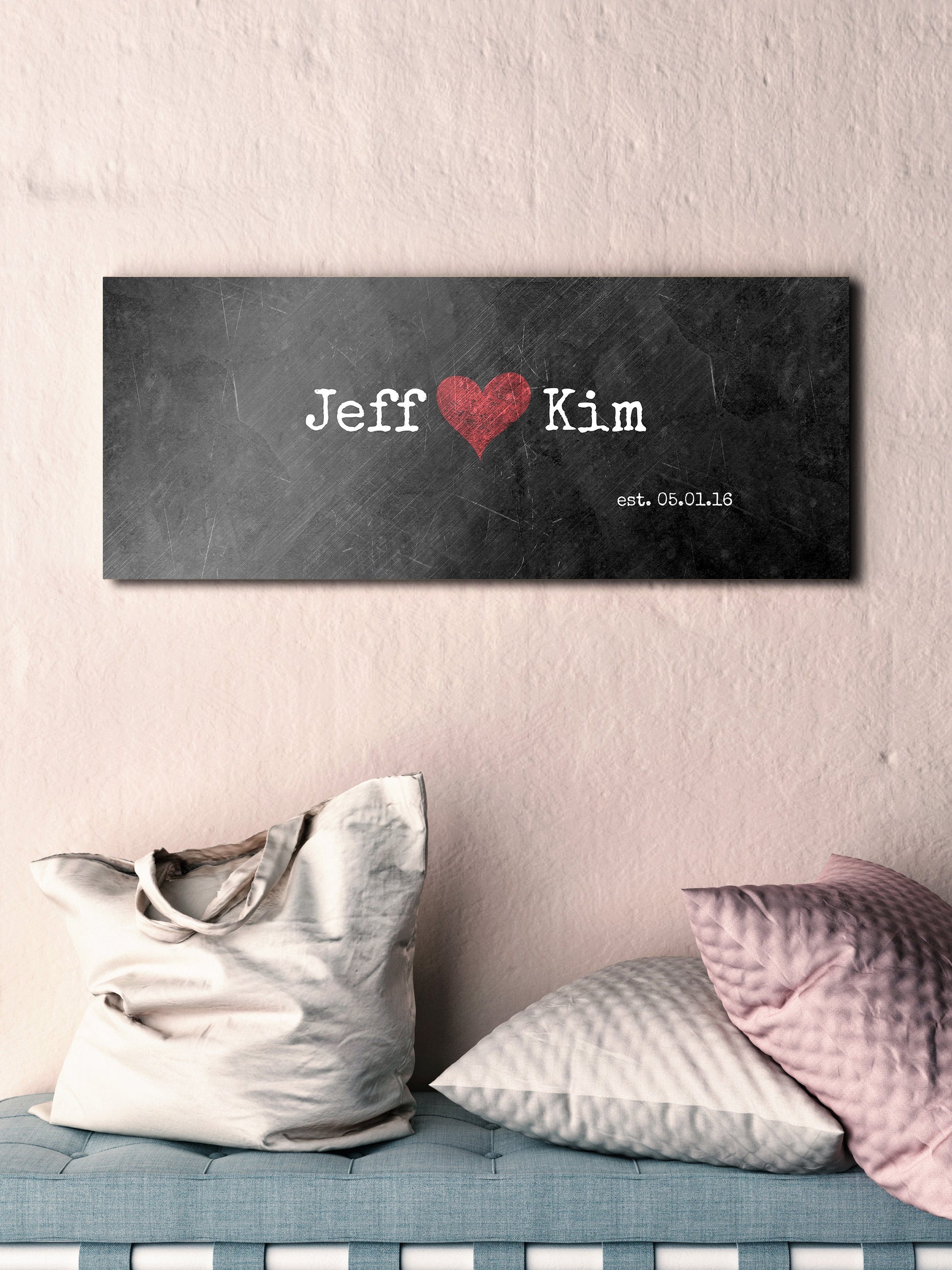 Couples Name Sign, 6 Year Anniversary Gift - HoneycombProverbs - Gifts For The Couple - Name Signs Wall Art