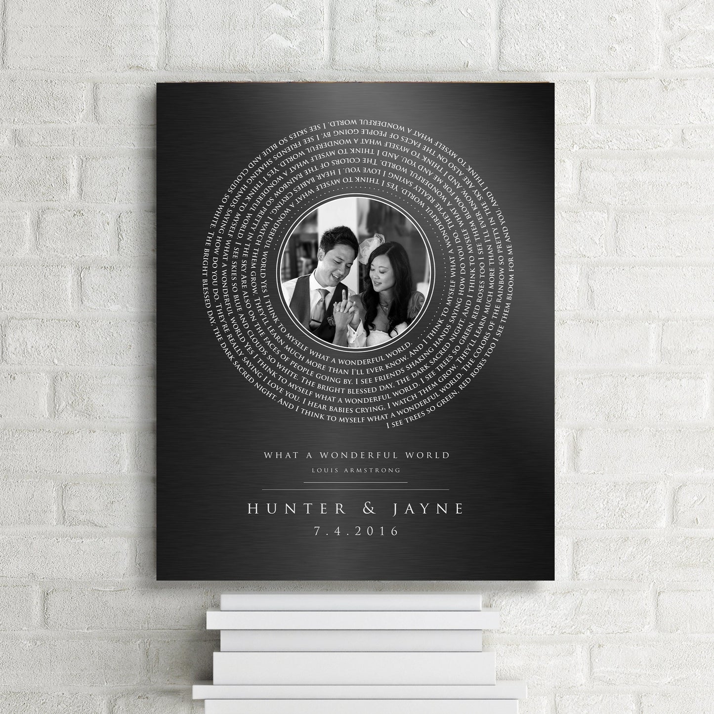 Personalized Vinyl Record art with Photo in Iron - HoneycombProverbs - Signs - Photo Lyrics Wall Art