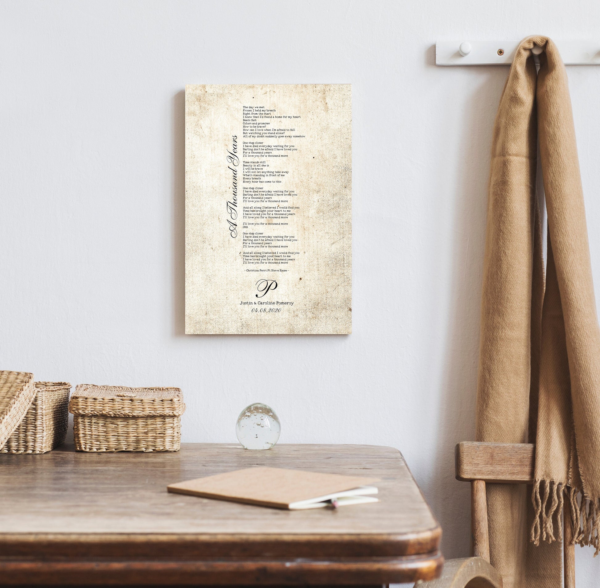 2nd Anniversary Heirloom, Our Song on Cotton - HoneycombProverbs - Giclée - 2nd Year Cotton Art