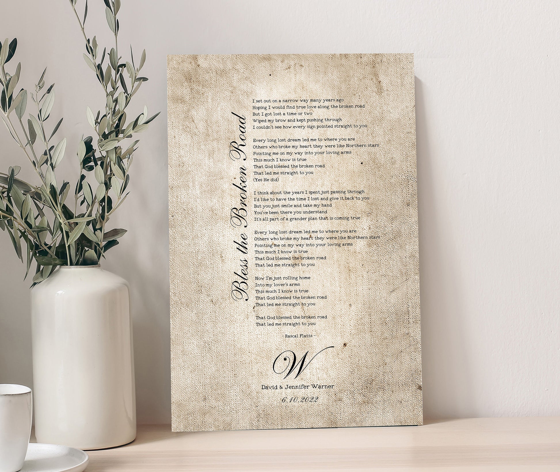 2nd Anniversary Heirloom, Our Song on Cotton - HoneycombProverbs - Giclée - 2nd Year Cotton Art