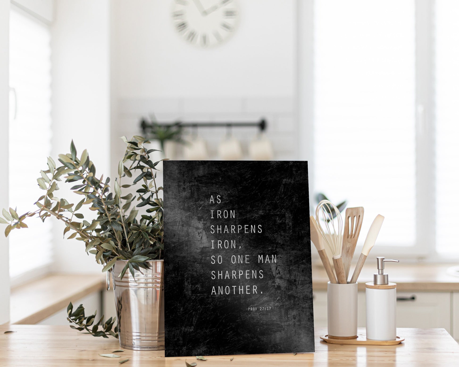 As Iron Sharpens Iron Grunge Wall Art - HoneycombProverbs - Signs - Christian Wall Art