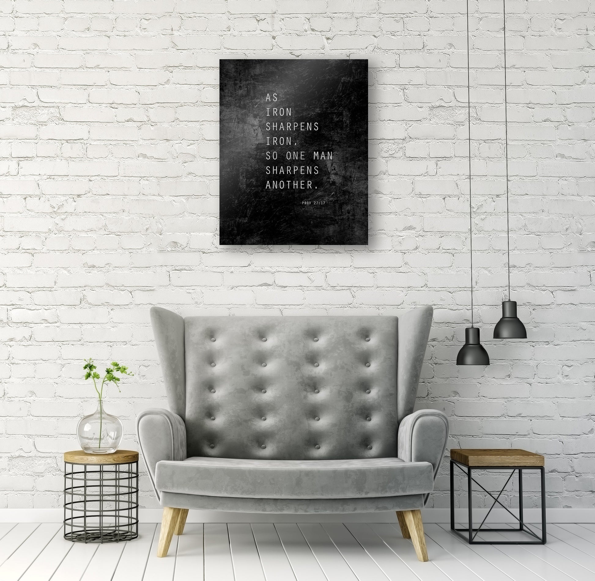 As Iron Sharpens Iron Grunge Wall Art - HoneycombProverbs - Signs - Christian Wall Art