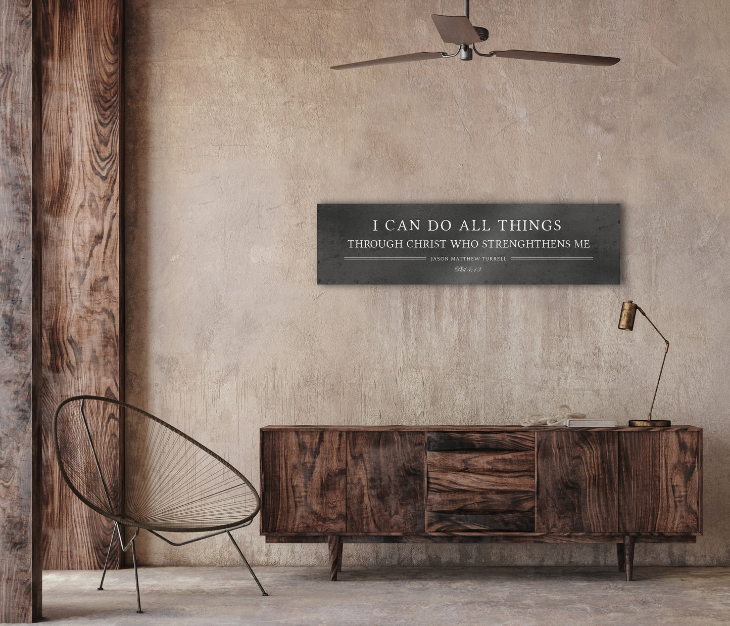 Phil 4:13 Gift for Men, I Can Do All Things Sign, Iron Anniversary Gift for him, Large Scripture Sign - HoneycombProverbs - Wall Decor - Christian Wall Art