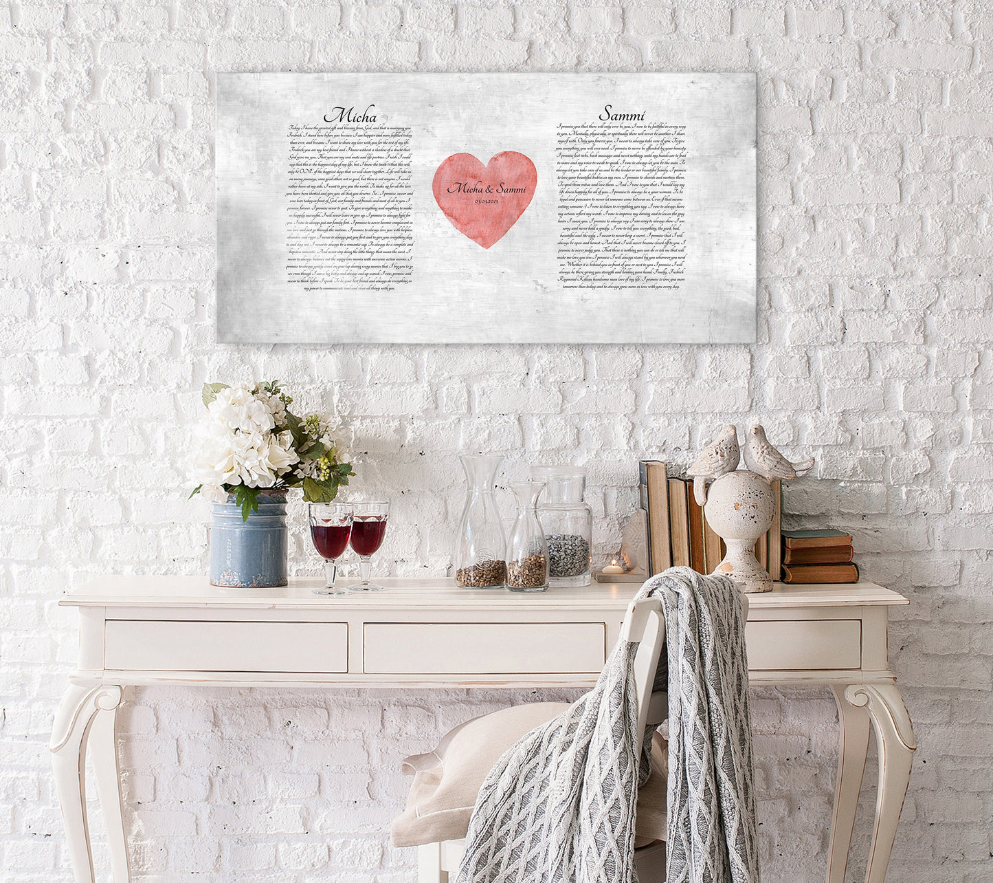 "My Heart" Wedding Vow Plaque on Tin - HoneycombProverbs - Signs - Wedding Vow Wall Art