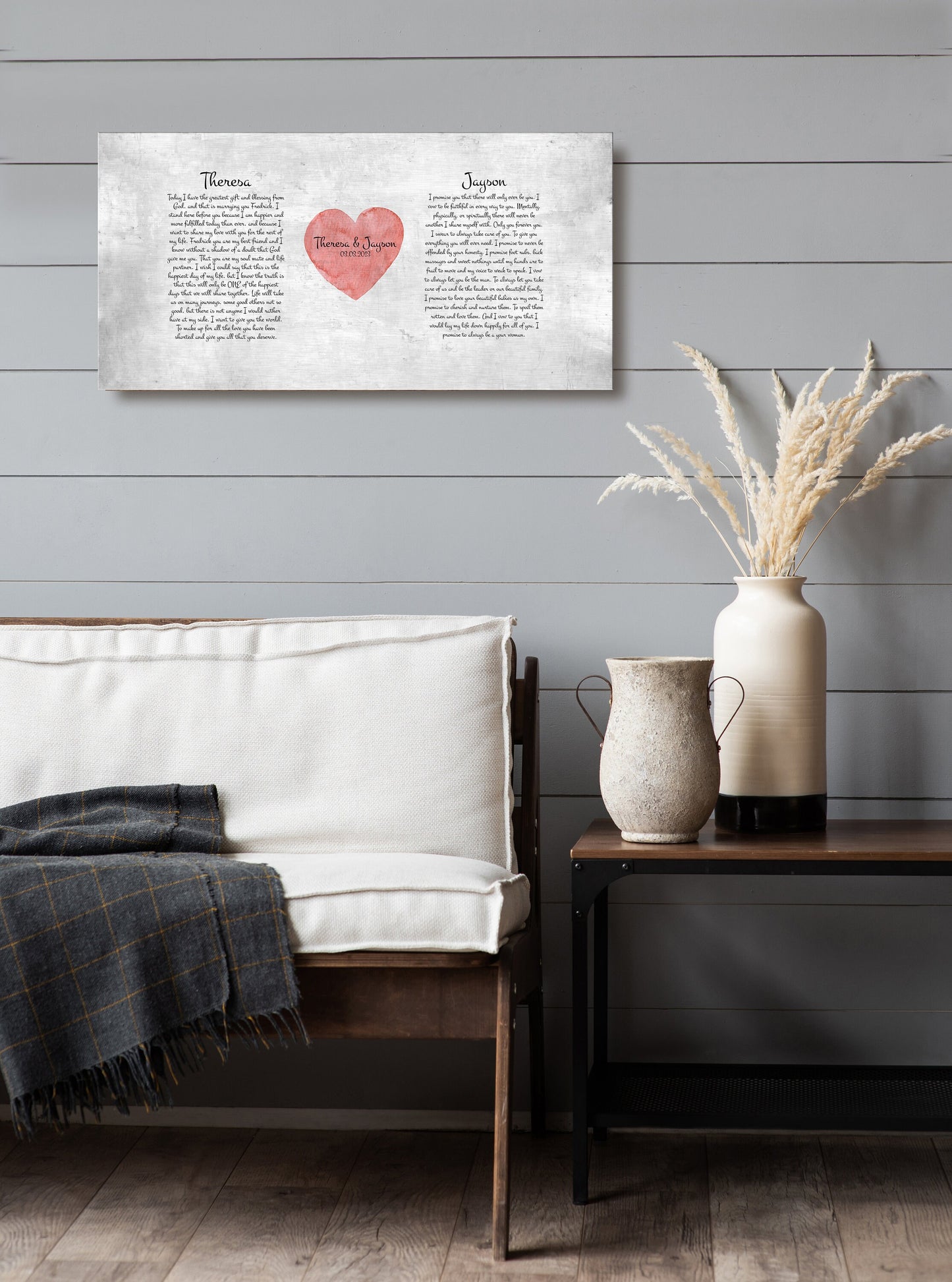 "My Heart" Wedding Vow Plaque on Tin - HoneycombProverbs - Signs - Wedding Vow Wall Art