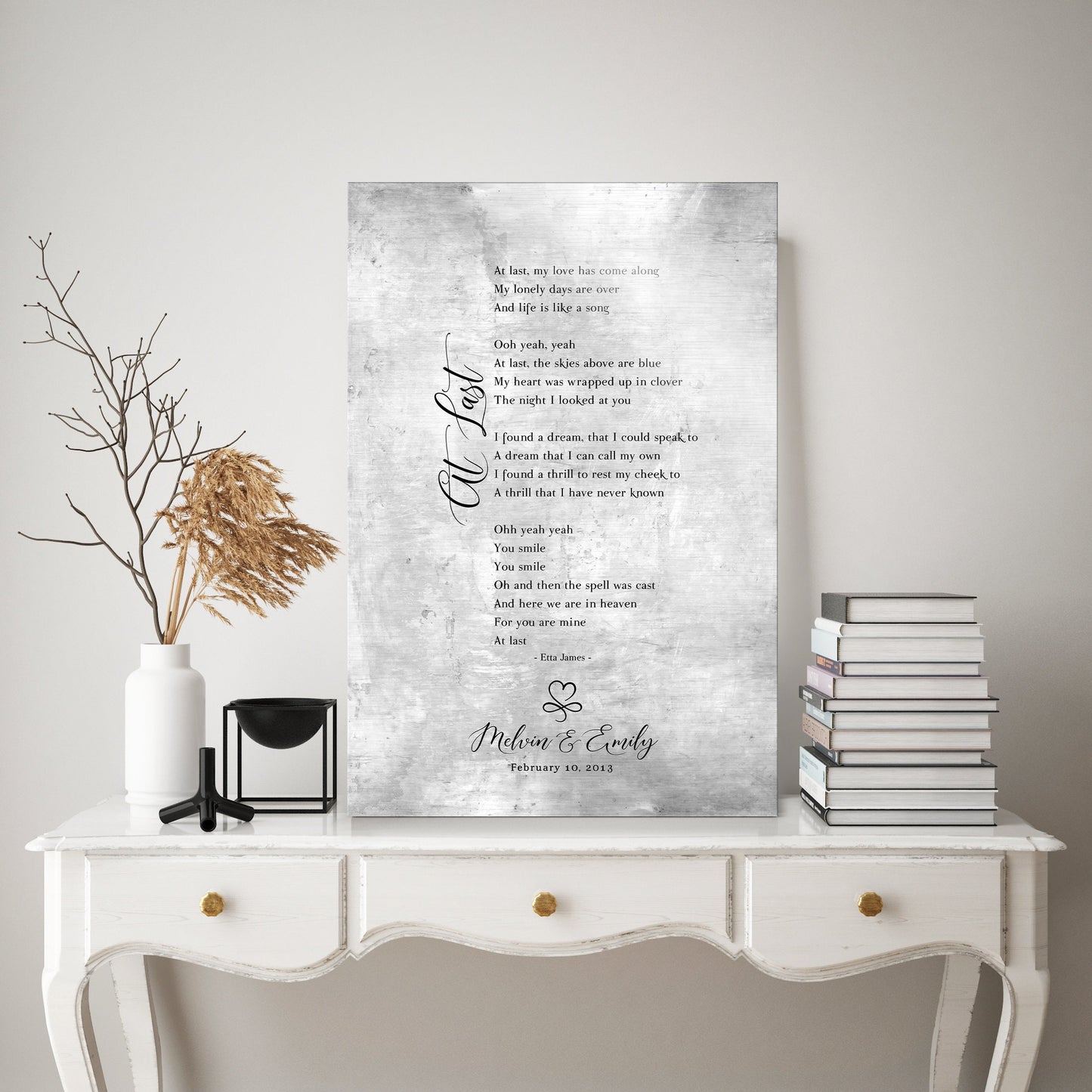 Infinity Heart Custom Song Lyric Sign on Tin - HoneycombProverbs - Signs - Rustic Lyrics Wall Decor