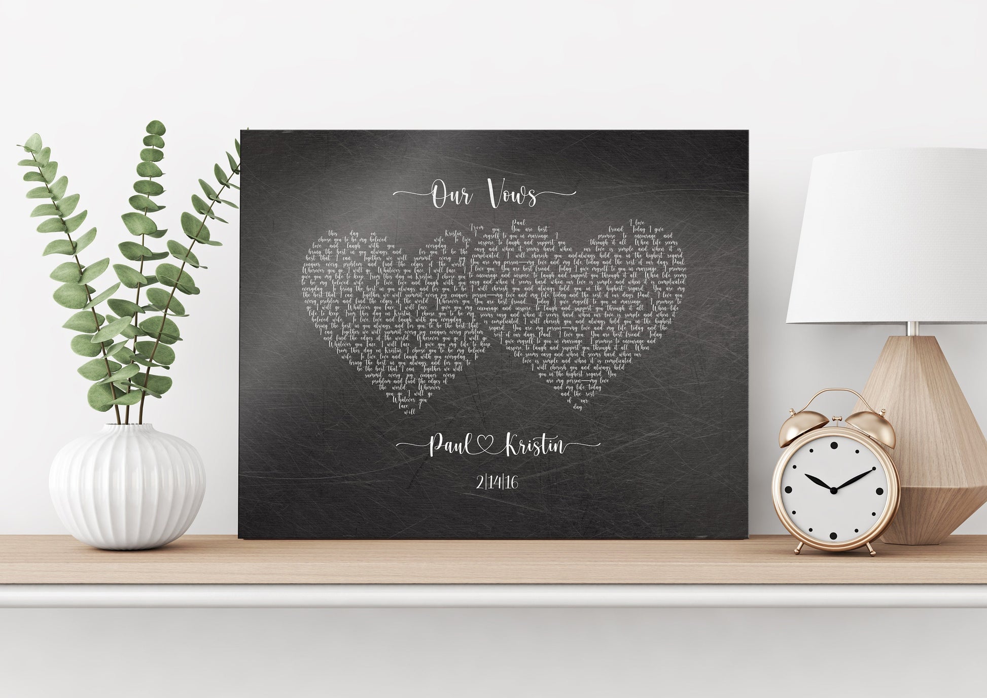 Two Hearts Wedding Vow Decor - HoneycombProverbs - Signs - Wedding Vow Wall Art