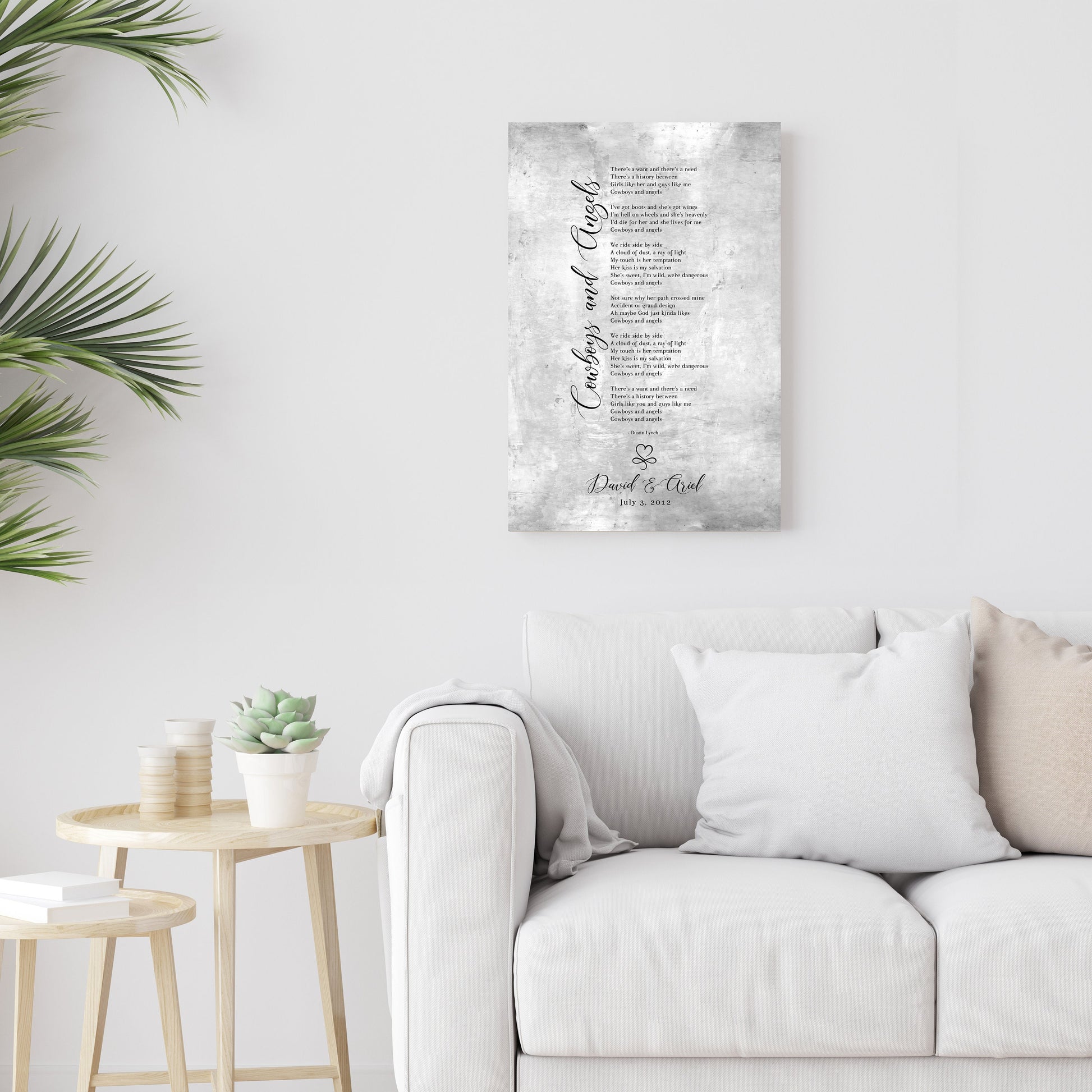 Infinity Heart Custom Song Lyric Sign on Tin - HoneycombProverbs - Signs - Rustic Lyrics Wall Decor