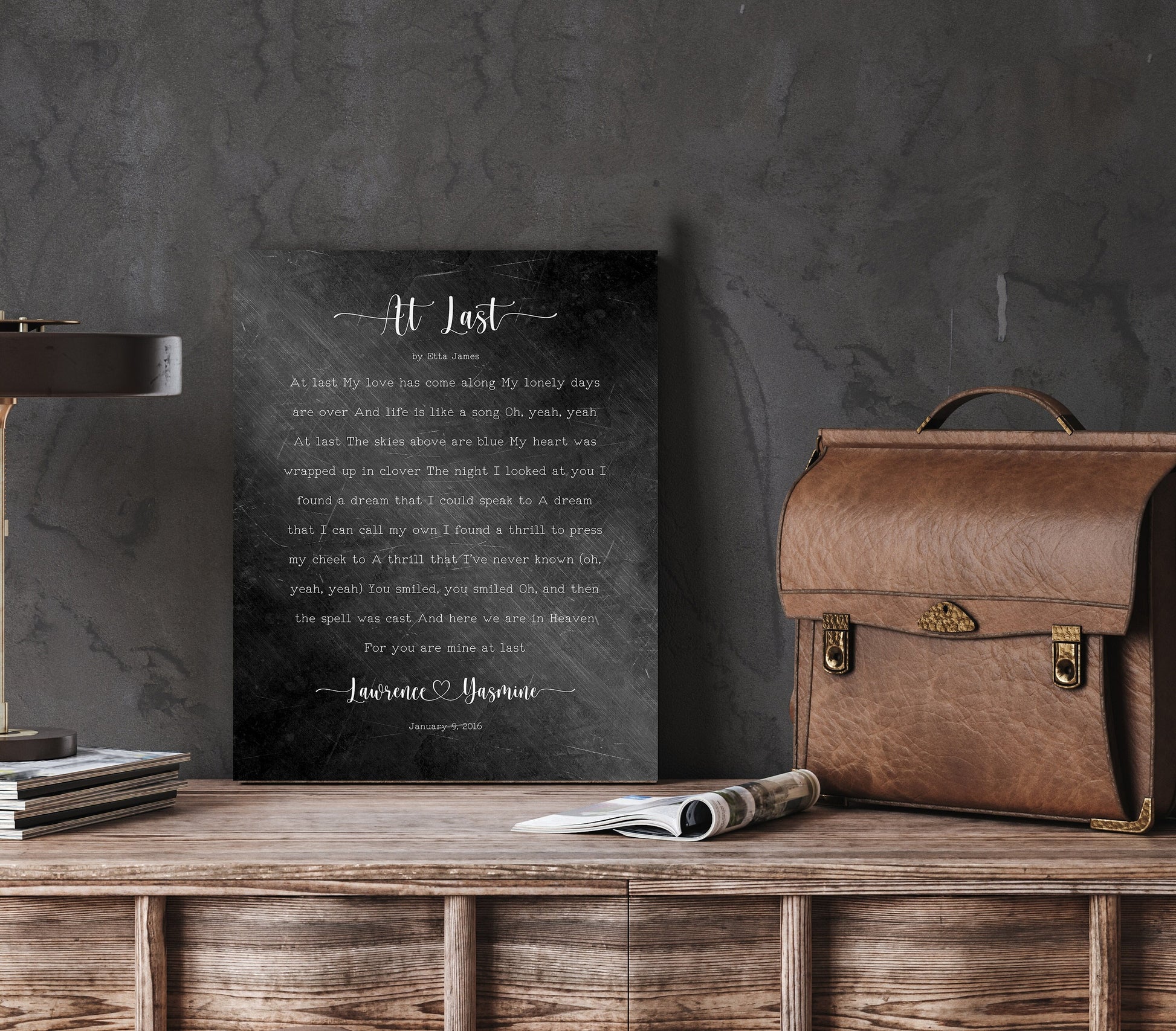 6th Anniversary Heart Connected Name Sign with Lyrics - HoneycombProverbs - Gifts For The Couple - Iron Anniversary Gifts