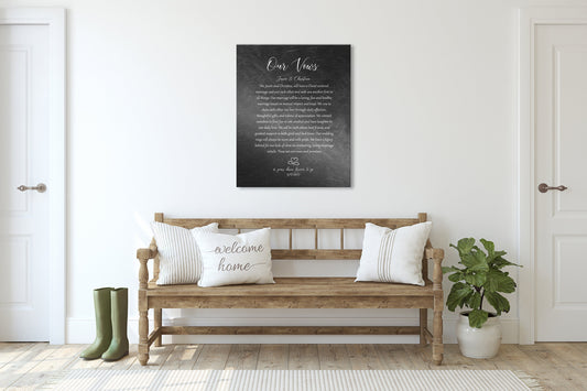 Forever Love; Iron Alloy Wedding Vow Plaque - HoneycombProverbs - Gifts For The Couple - Wedding Vow Wall Art