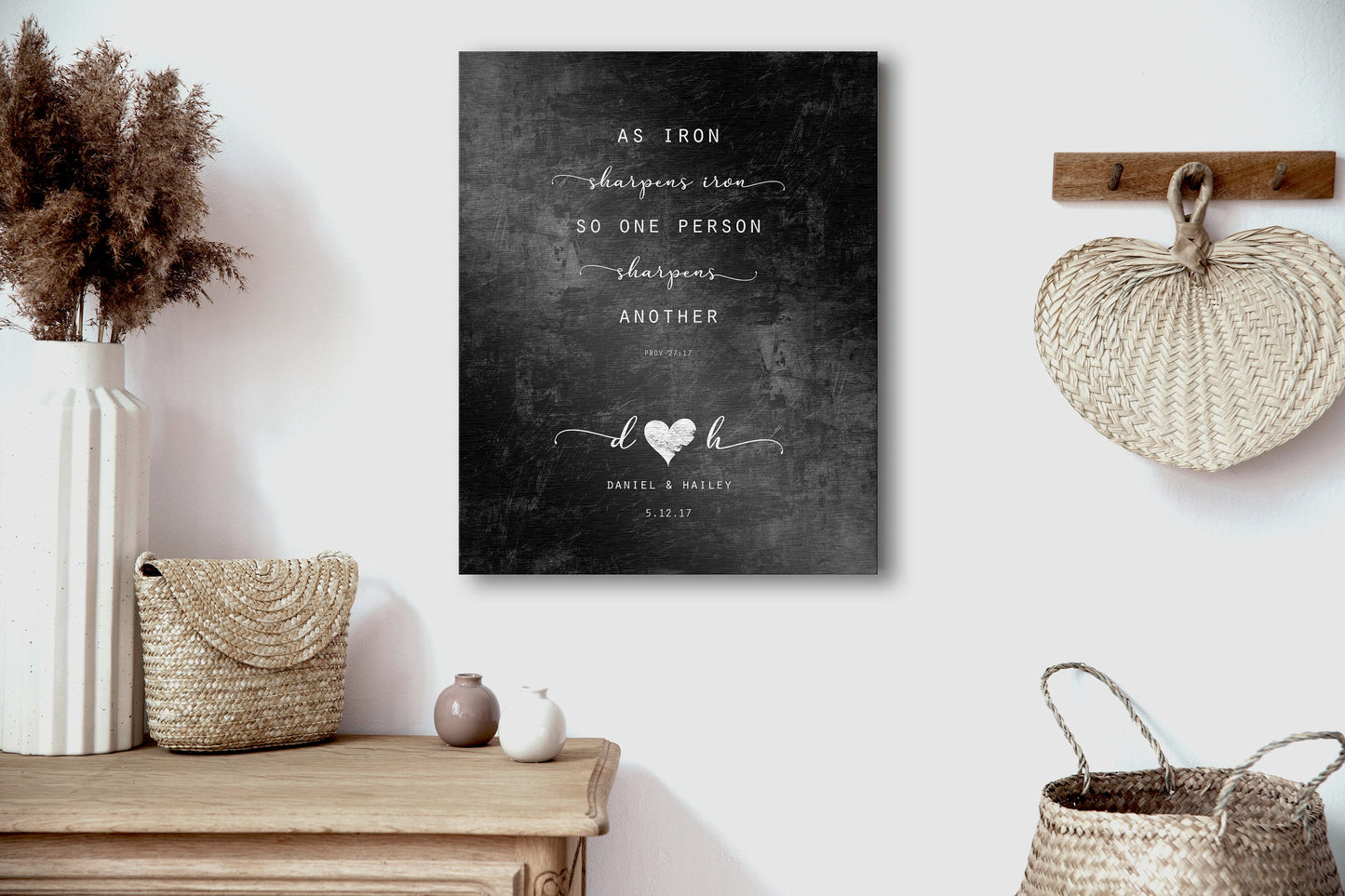 Iron Sharpens Iron: 6th Anniversary Gift for Men, couples plaque - HoneycombProverbs - Wall Hangings - Christian Wall Art