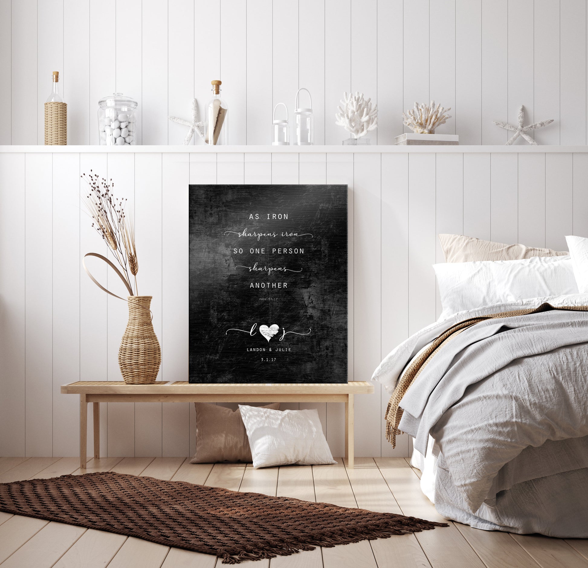 Iron Sharpens Iron: 6th Anniversary Gift for Men, couples plaque - HoneycombProverbs - Wall Hangings - Christian Wall Art