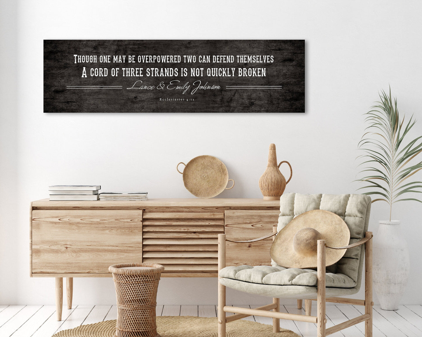 Christian Wedding Gift, Ecc 4:12 - HoneycombProverbs - Gifts For The Couple - Christian Wall Art
