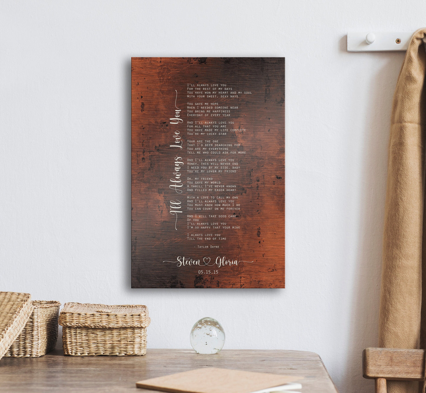 Connecting Hearts Song on Bronze - HoneycombProverbs - Signs - Bronze Anniversary Gifts