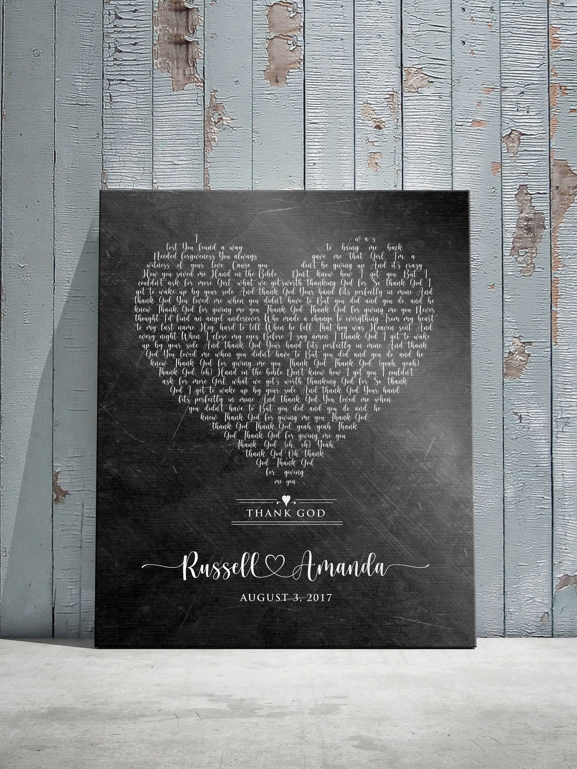6 Year Anniversary Gift for Him, Song lyric sign - HoneycombProverbs - Signs - Iron Anniversary Gifts