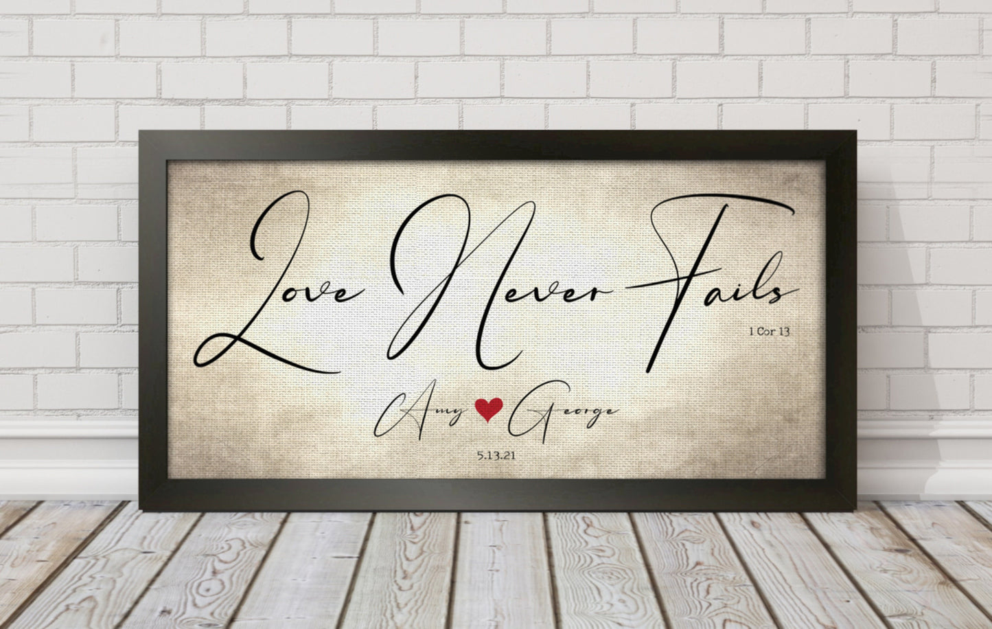 Personalized Love Never Fails Couple's Art - HoneycombProverbs - Giclée - Christian Wall Art