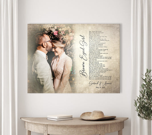 Vintage Melodies: Antiqued Song Lyrics and Photo Canvas - HoneycombProverbs - Signs - Photo Lyrics Wall Art