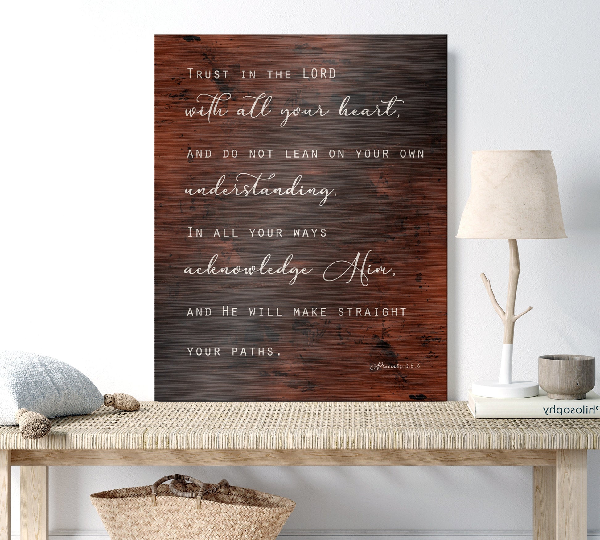 Proverbs 3:5-6 Rustic Wall Decor - HoneycombProverbs - Signs - Christian Wall Art