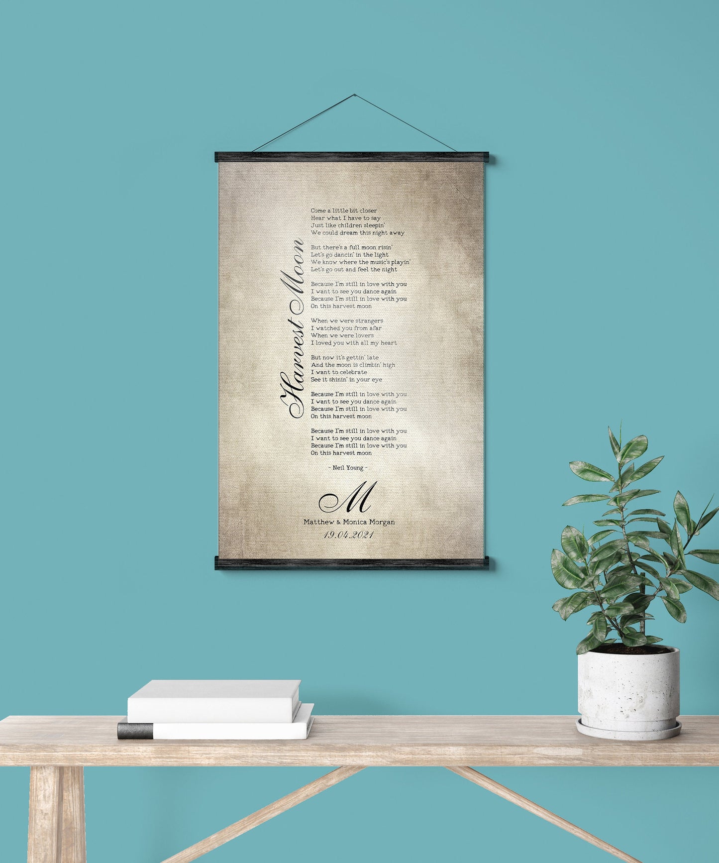 Our Song Scroll Tapestry, Cotton Anniversary - HoneycombProverbs - Tapestries - Vintage Lyrics Wall Art