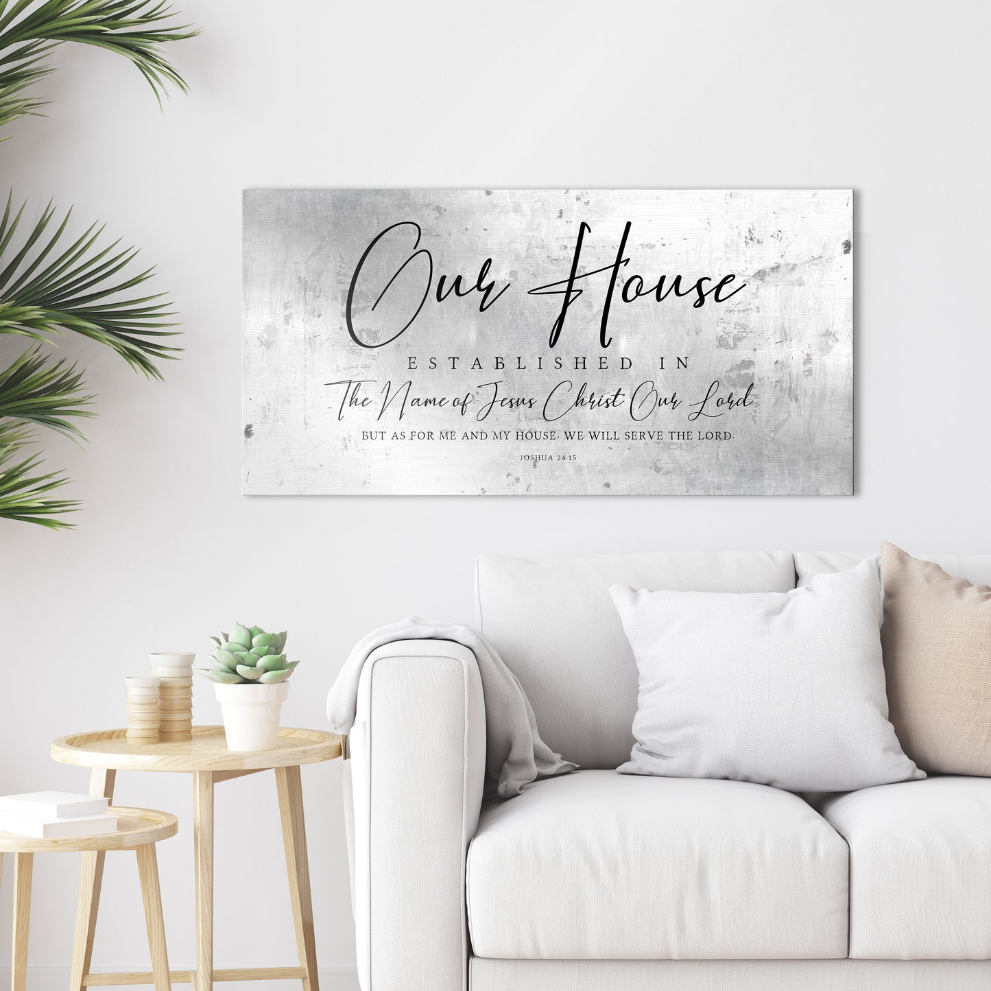 Our House Joshua 24:15 Tarnished Metal Sign - HoneycombProverbs - Signs - Christian Wall Art
