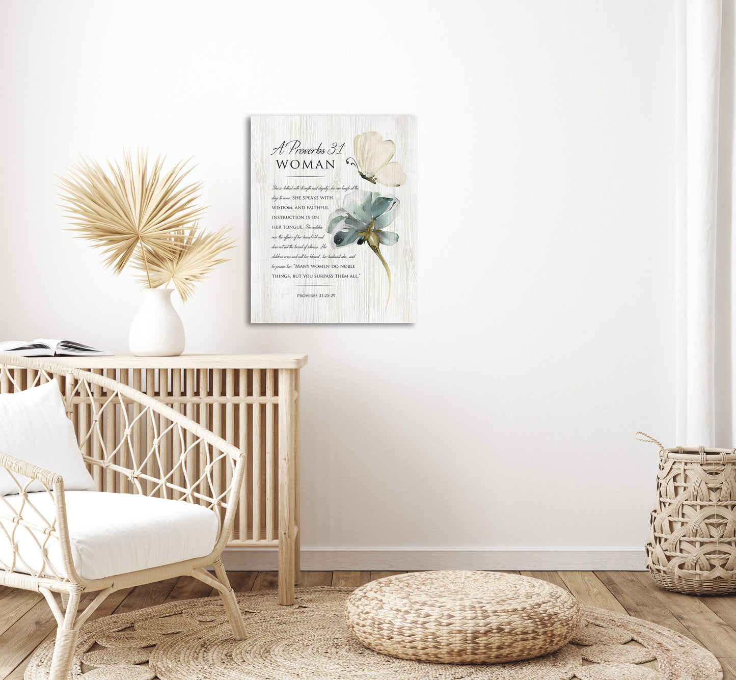 A Proverbs 31 Woman Floral Wood Sign - HoneycombProverbs - Signs - Christian Wall Art