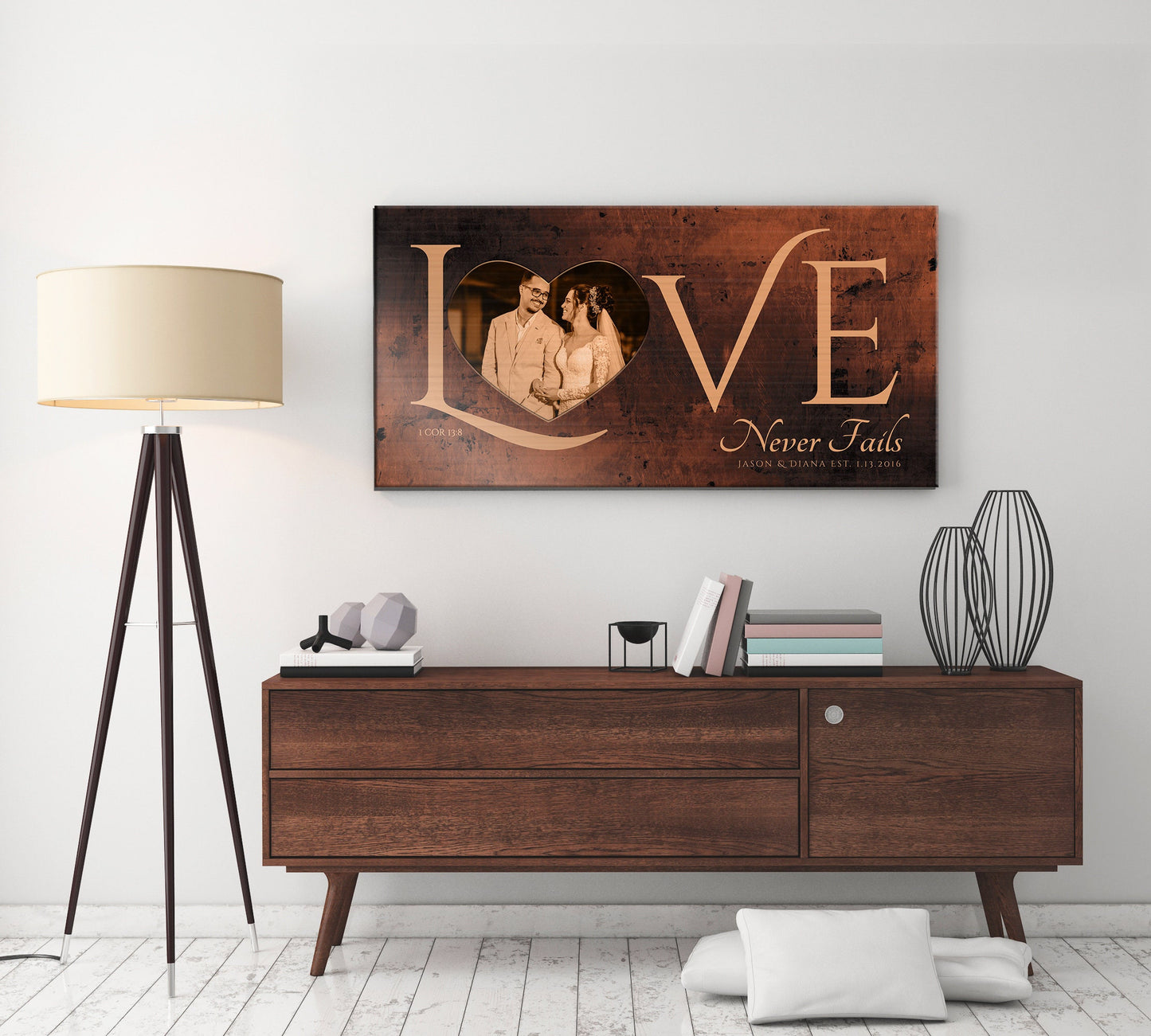 Love Never Fails Sign, Anniversary Gift for wife - HoneycombProverbs - Signs - Photo Plaques