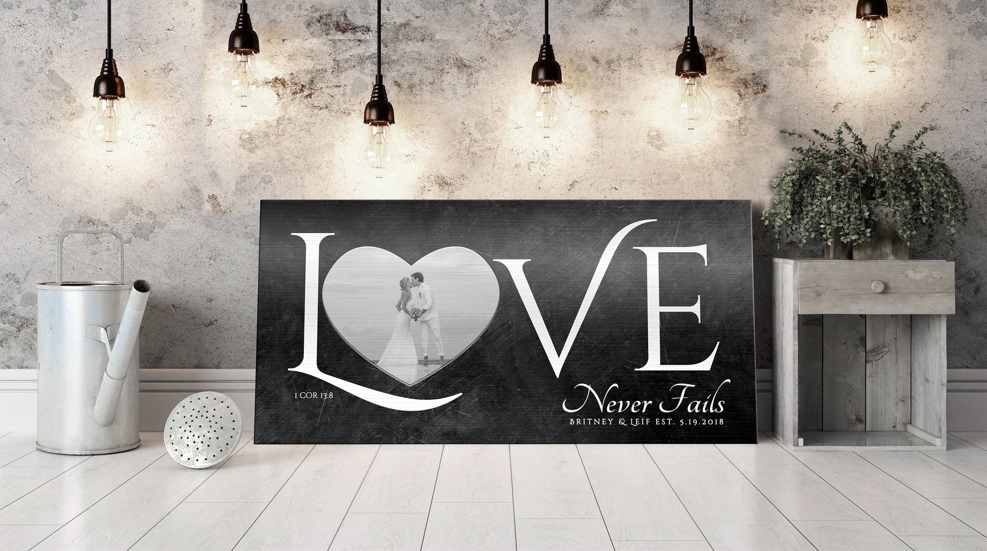 Love Never Fails Sign, Anniversary Gift for wife - HoneycombProverbs - Signs - Photo Plaques