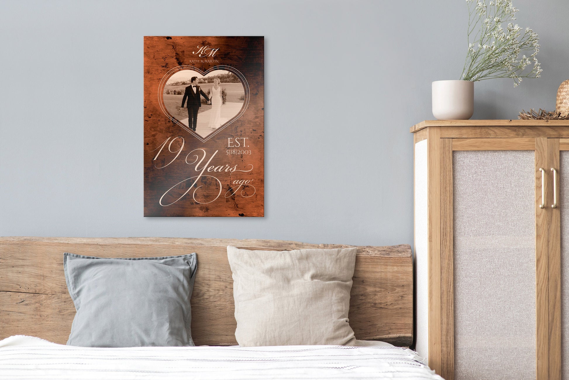 19 or 8 Years of Love: Bronze Photo Plaque - HoneycombProverbs - Gifts For The Couple - Bronze Anniversary Gifts