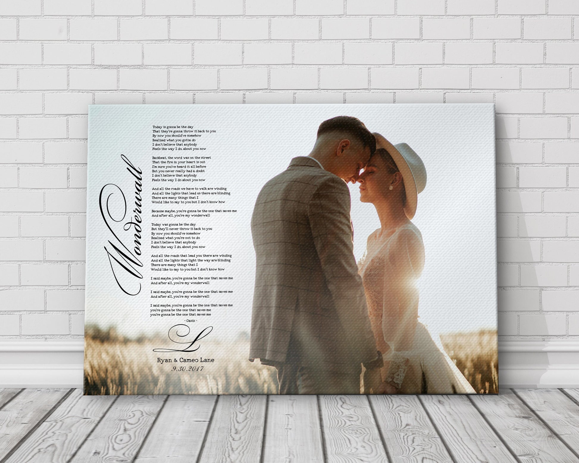 Elegant Cotton Song & Photo Canvas - HoneycombProverbs - Wall Decor - Photo Lyrics Wall Art
