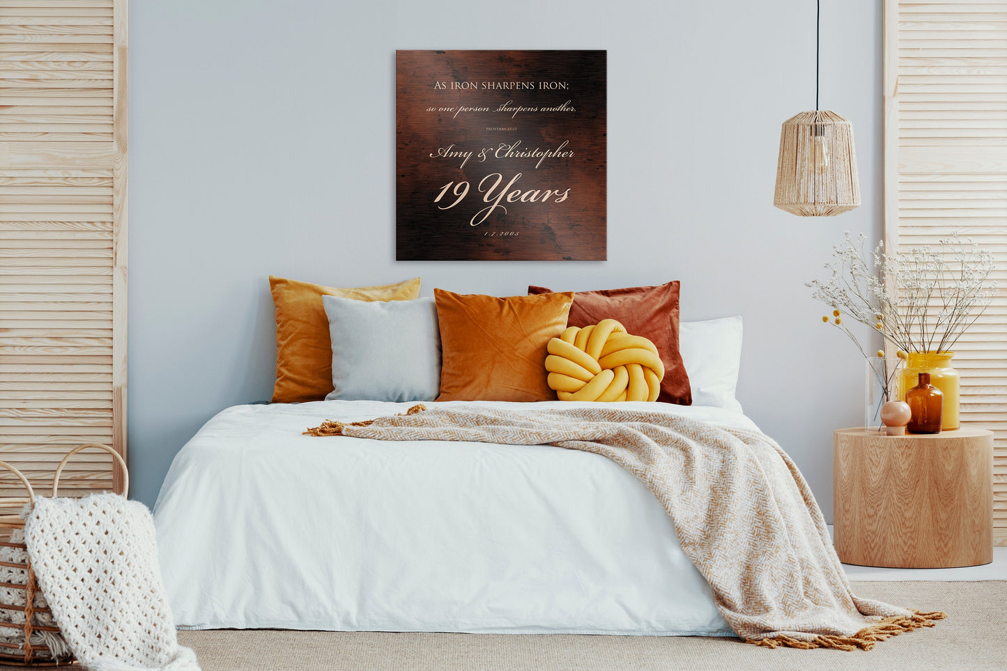 Proverbs 27:17 19th Anniversary Tribute Sign - HoneycombProverbs - Signs - Bronze Anniversary Gifts