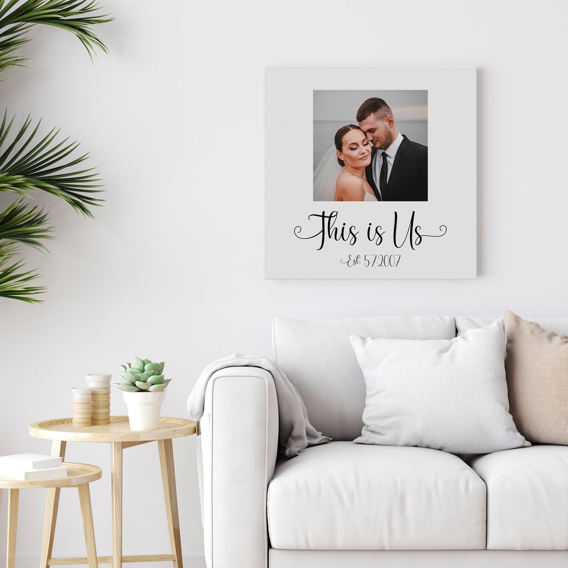 This Is Us, Personalized Photo Canvas - HoneycombProverbs - Wall Decor - 2nd Year Cotton Art