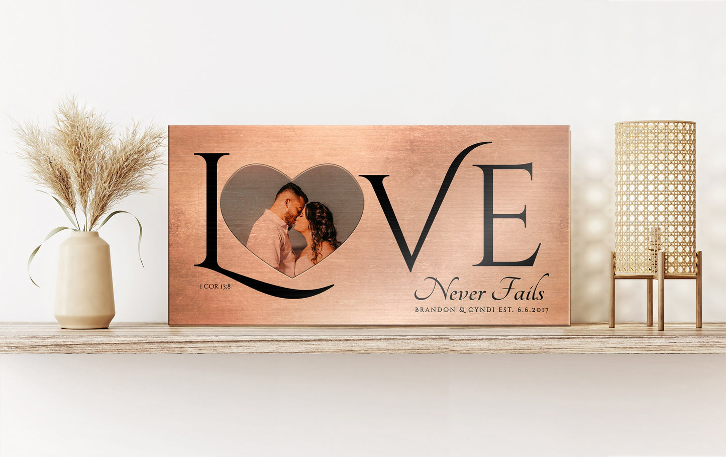Love Never Fails, Personalized Couple's Gift - HoneycombProverbs - Signs - Photo Plaques