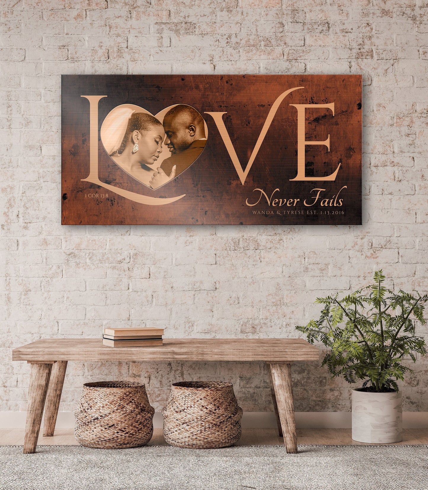 Love Never Fails Sign, Anniversary Gift for wife - HoneycombProverbs - Signs - Photo Plaques