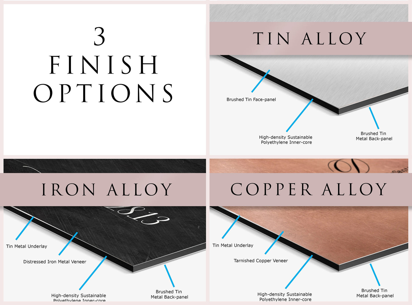 "Love Never Fails" Distressed Metal Portrait Art - HoneycombProverbs - Gifts For The Couple - Tin Anniversary Gifts