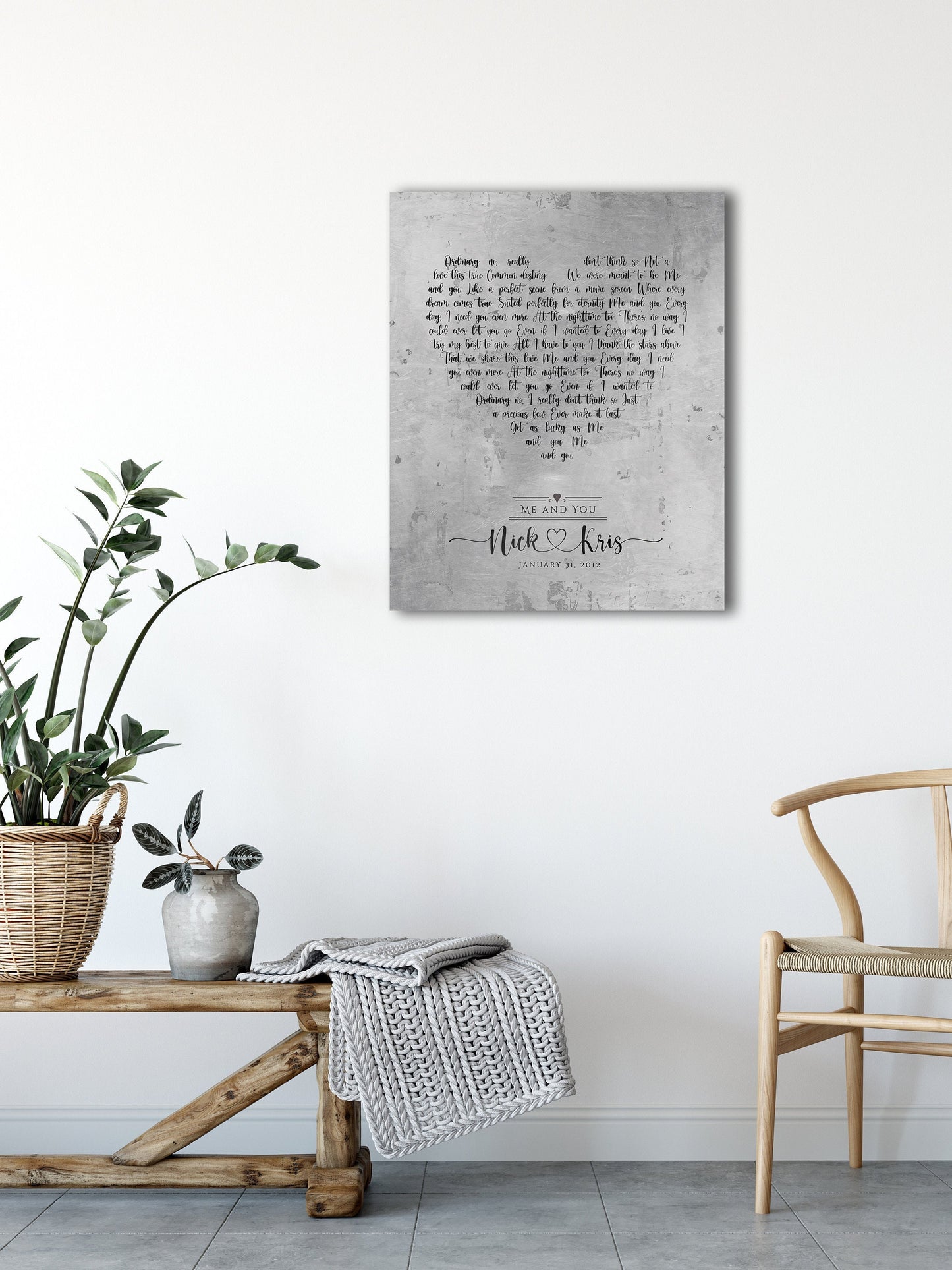 Custom wedding song gift, Unique Anniversary Gift for 10th Year, Tin anniversary, Romantic present, Wedding song lyric decor, Couple's gift