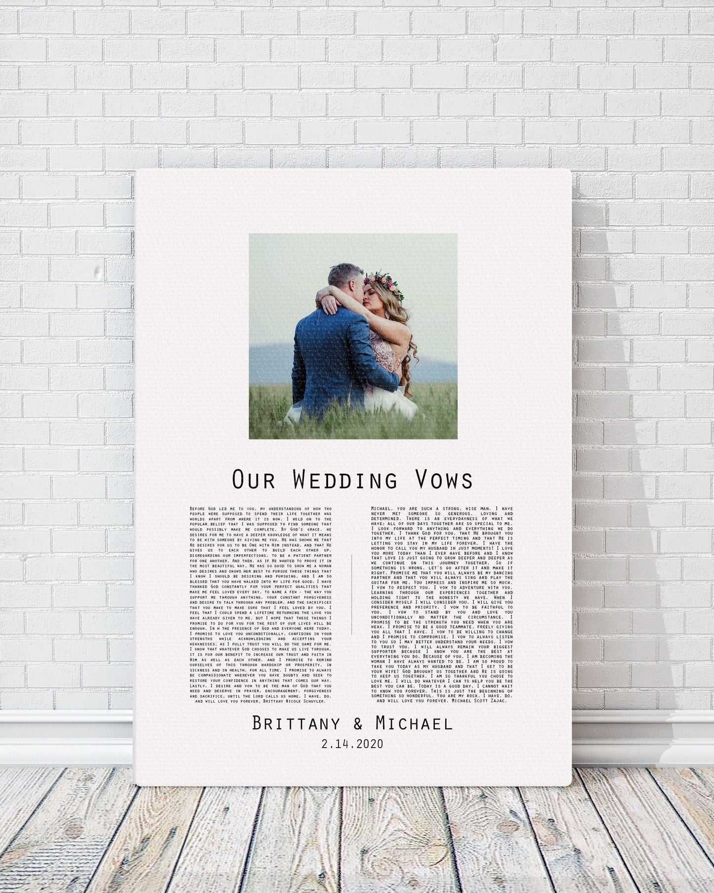 Our Vows: Photo Cotton Canvas Decor - HoneycombProverbs - Giclée - Wedding Vow Wall Art