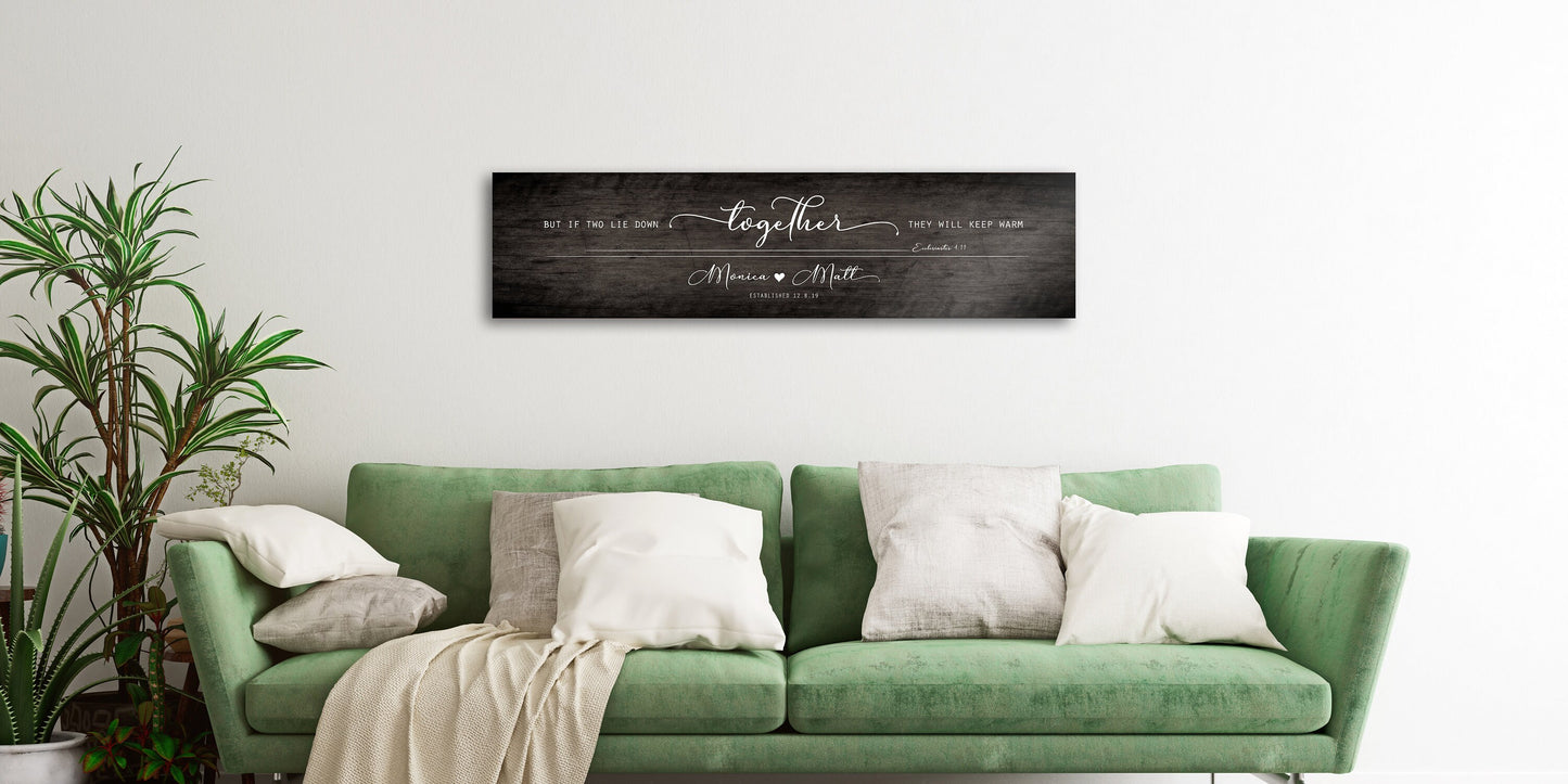 Ecc 4:11 Personalized Wall Decor, Whitewash Wood Sign - HoneycombProverbs - Signs - 5 year anniversary gifts