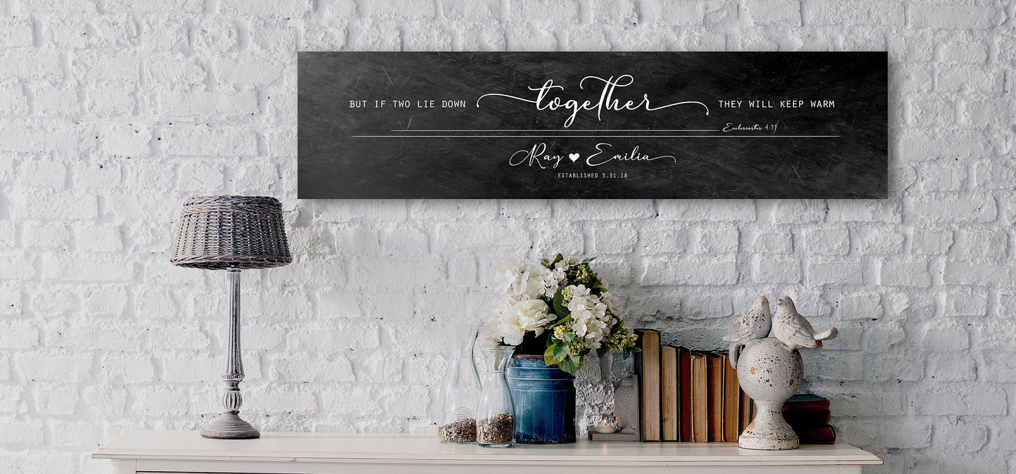 Burnished Bronze Ecc 4:11 Sign for Couples, 8 year Bronze Anniversary Gift for him - HoneycombProverbs - Signs - Bronze Anniversary Gifts