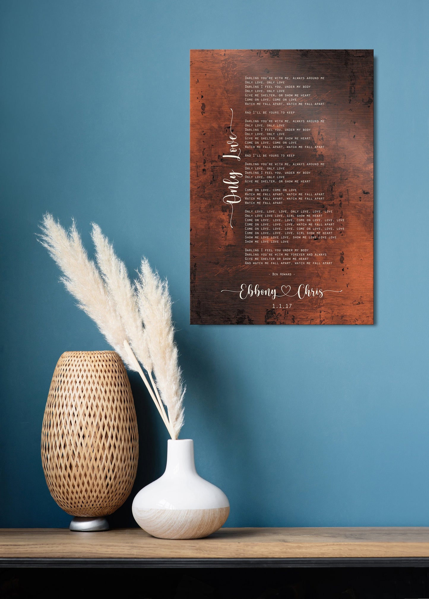 Connecting Hearts Song on Bronze - HoneycombProverbs - Signs - Bronze Anniversary Gifts