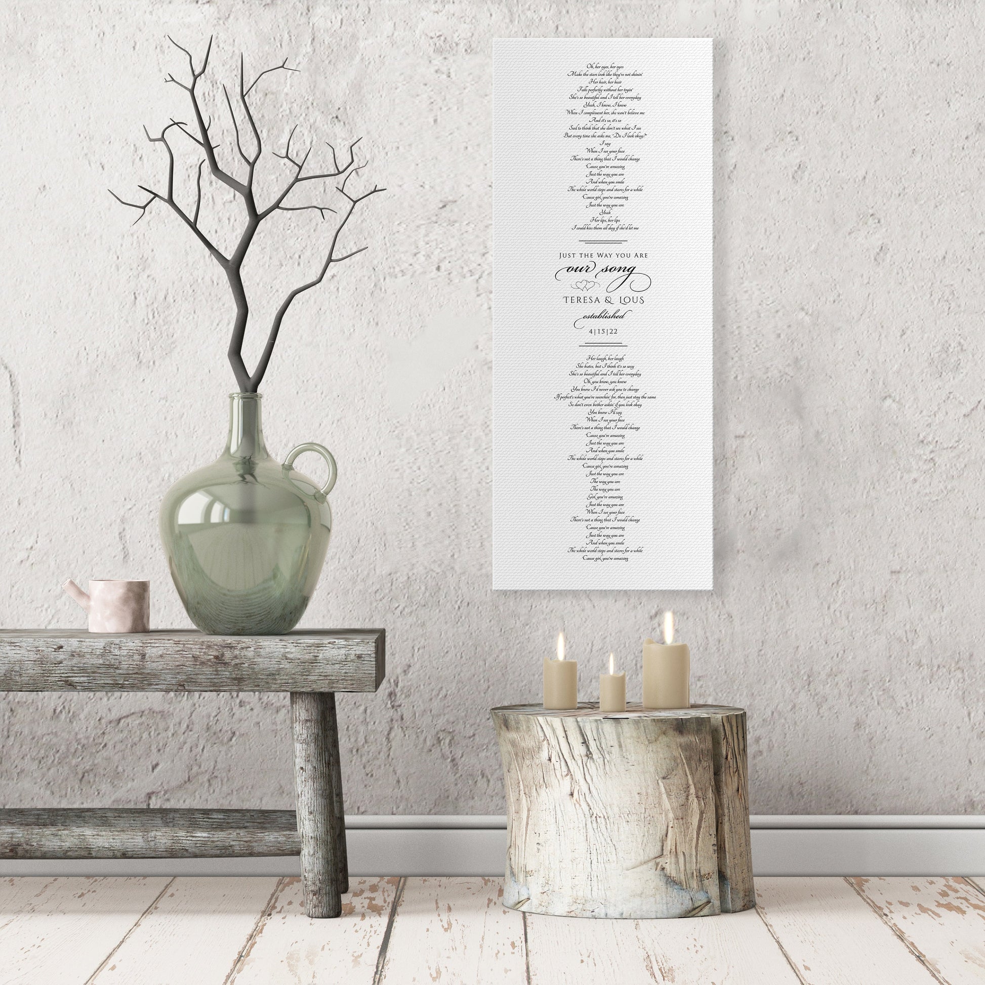 First Dance Lyric Canvas for Couples, Romantic Cotton Gift Idea, Canvas Song, 2nd Anniversary, Gift for for wife, Wedding Gift with names