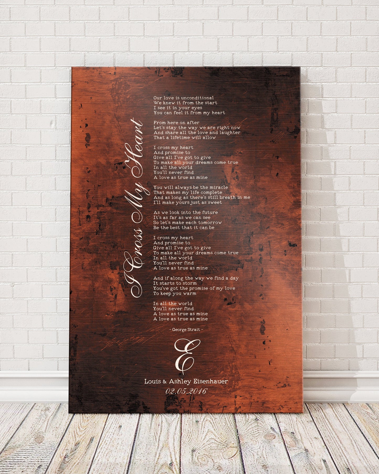 Burnished Bronze Song Lyric Sign - HoneycombProverbs - Signs - Bronze Anniversary Gifts