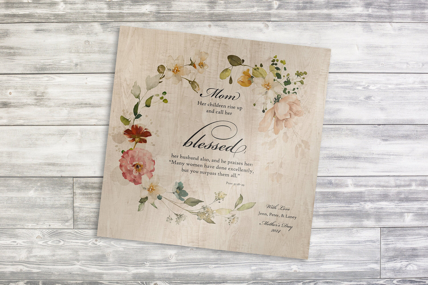 Proverbs 31 Wood Plaque for her, Personalized, Her Children call her blessed, Womens Religious, Christian Gift, 5th Anniverary for gift wife