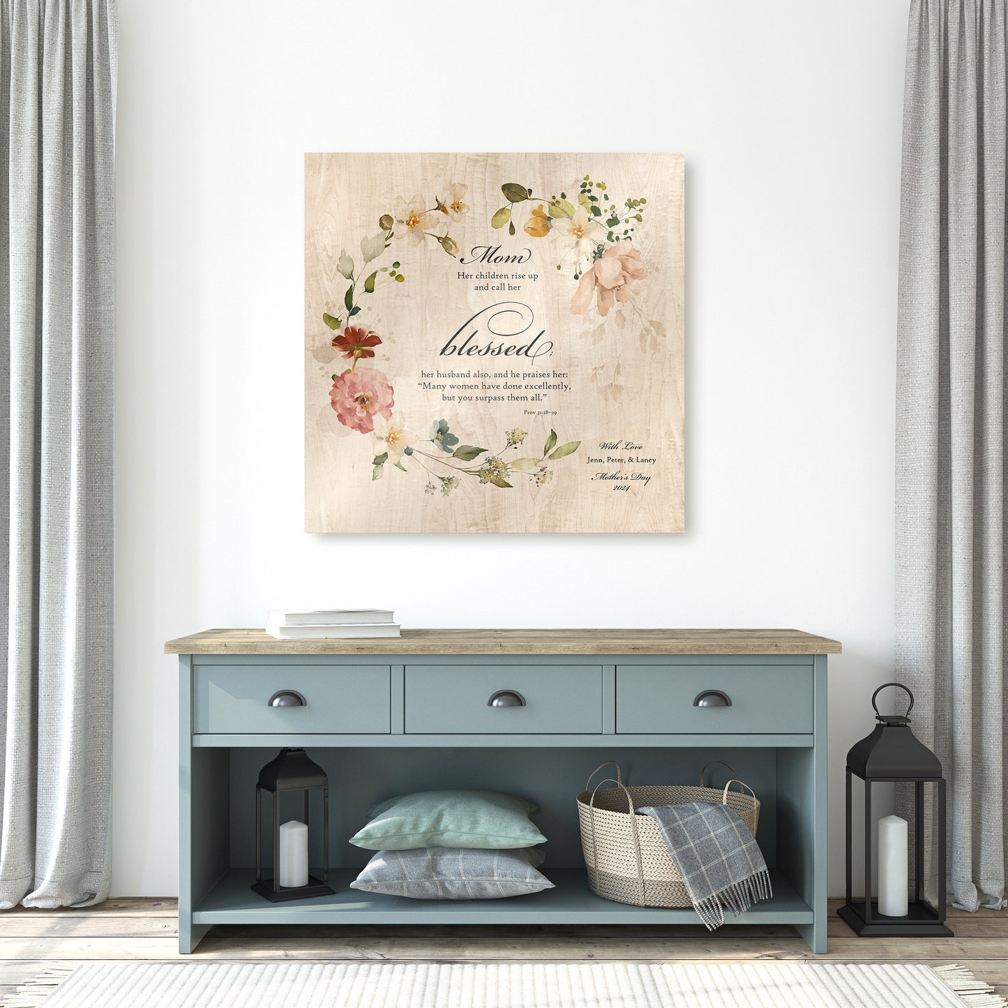 Her Children Call Her Blessed: Personalized Proverbs 31 Wood Plaque - HoneycombProverbs - Religious Home & Decor - Christian Wall Art