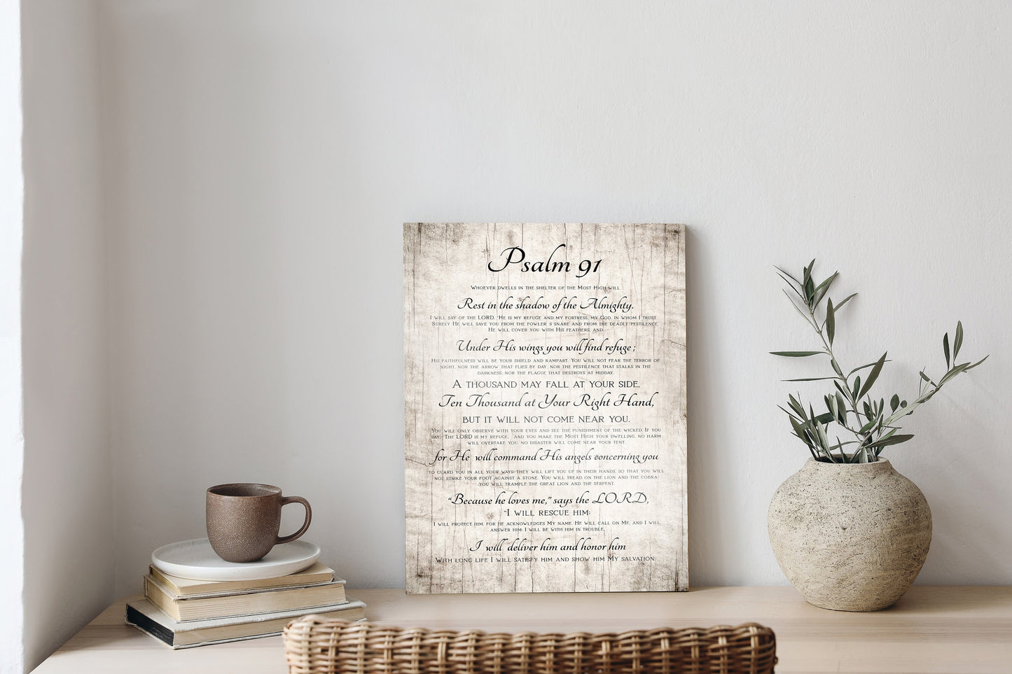 Military Spouse Gift, The Soldier's Psalm 91 Wall Decor, Protection Prayer, Inpirational, Wooden Decor, Encouraging Bible Verse Art, for her