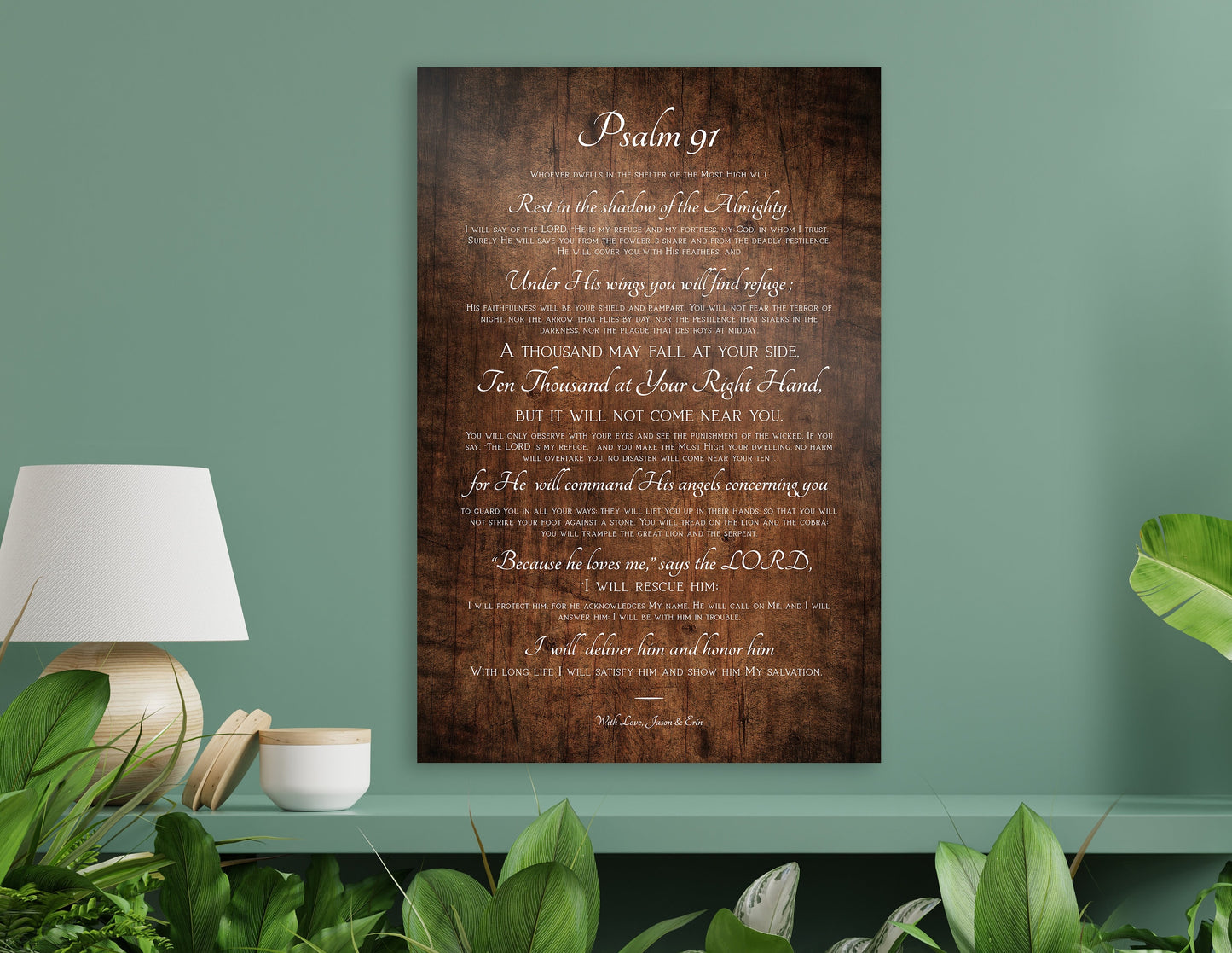 Military Spouse Gift, The Soldier's Psalm 91 Wall Decor, Protection Prayer, Inpirational, Wooden Decor, Encouraging Bible Verse Art, for her